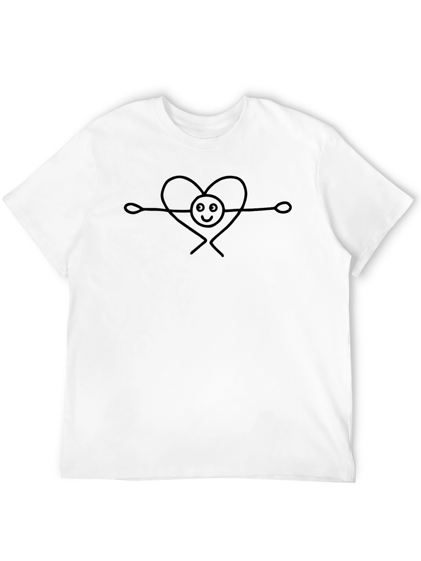 Heart Embrace Graphic T-Shirt - Casual Black Tee