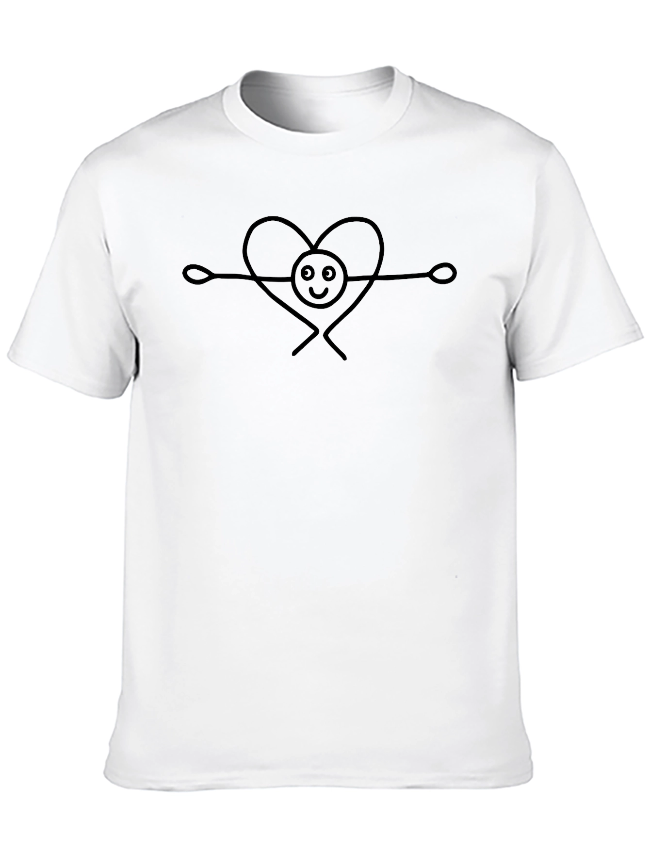 Heart Embrace Graphic T-Shirt - Casual Black Tee