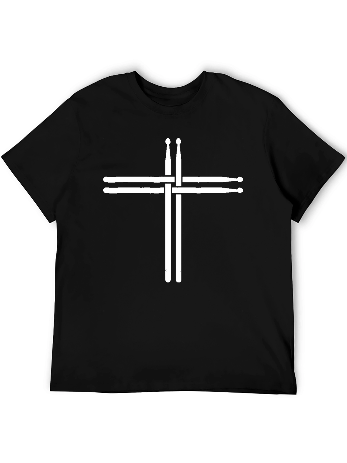 Drumsticks Cross Black Graphic Tee