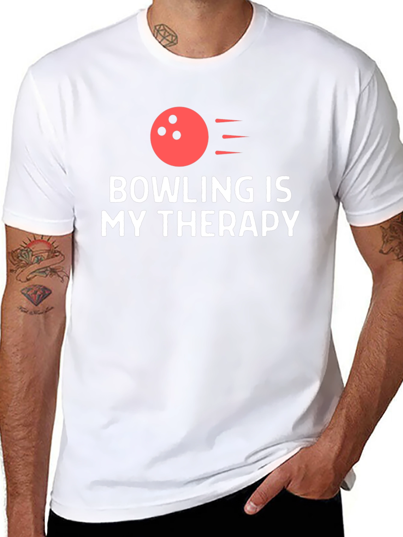 Bowling is My Therapy T-Shirt - Black Tee