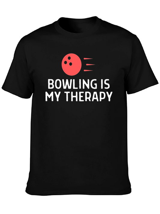 Bowling is My Therapy T-Shirt - Black Tee