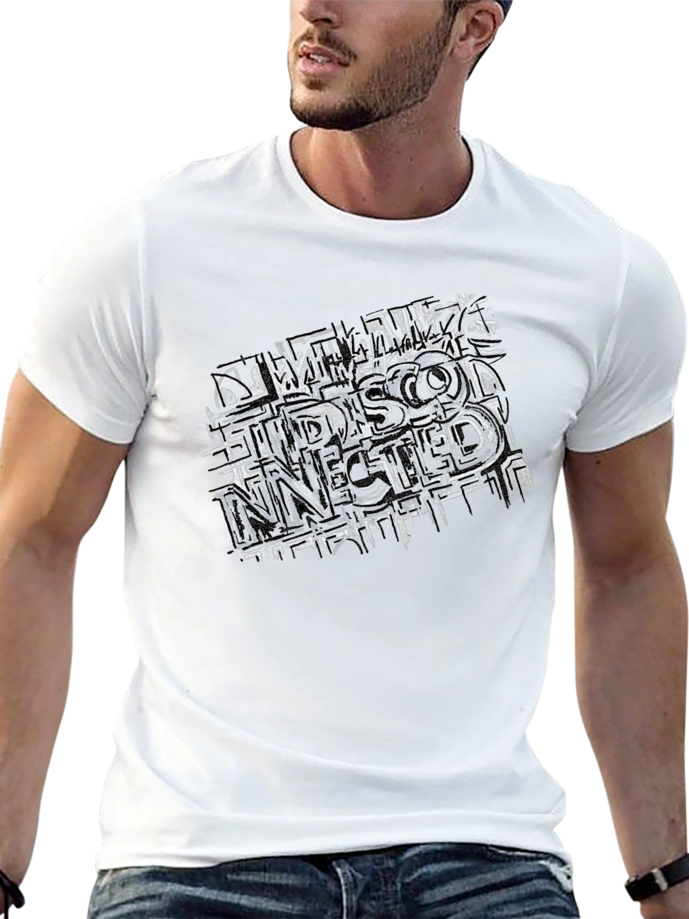 Edgy Graphic Tee - Disconnected Design