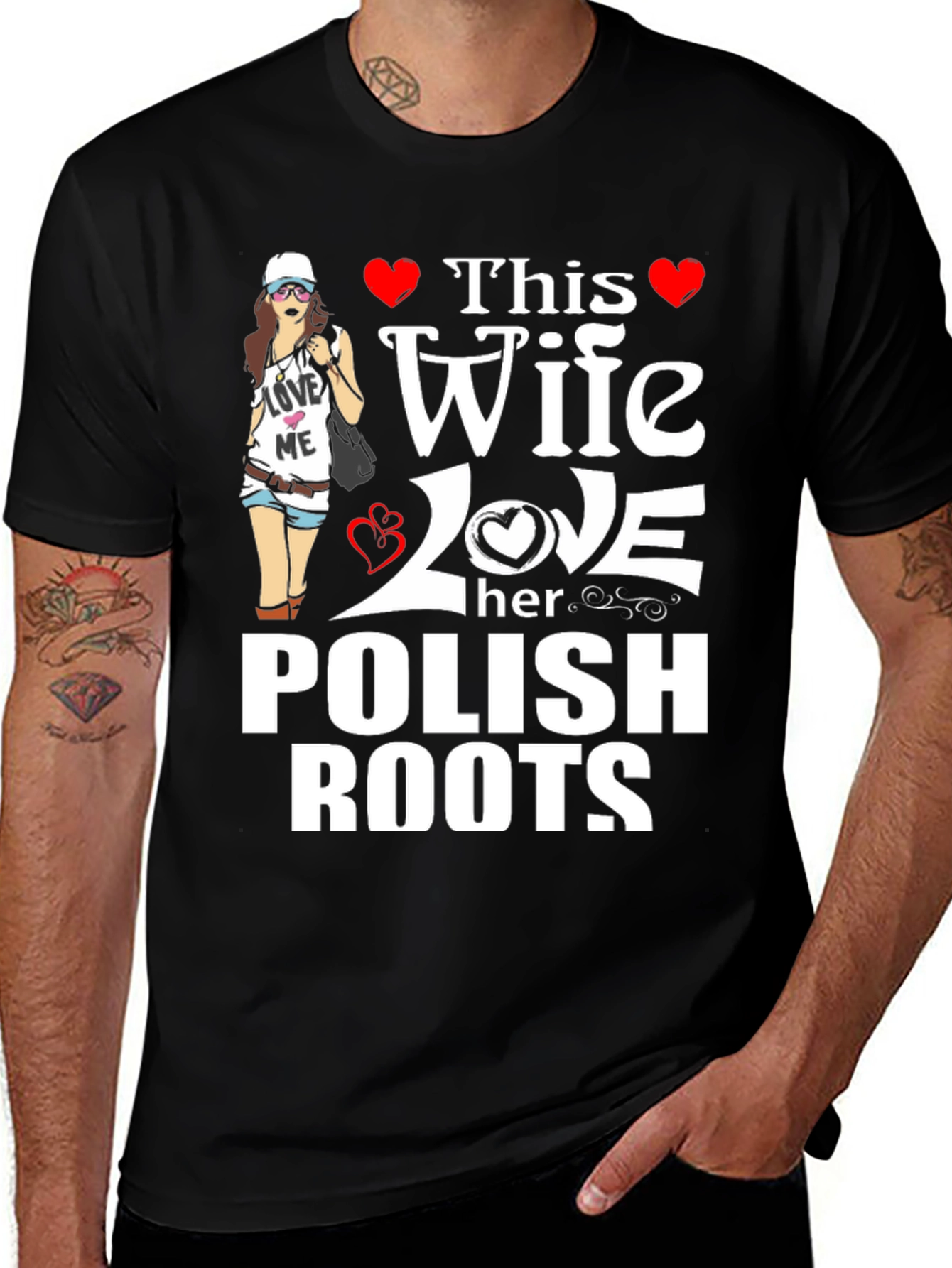 Polish Roots Wife Graphic T-Shirt