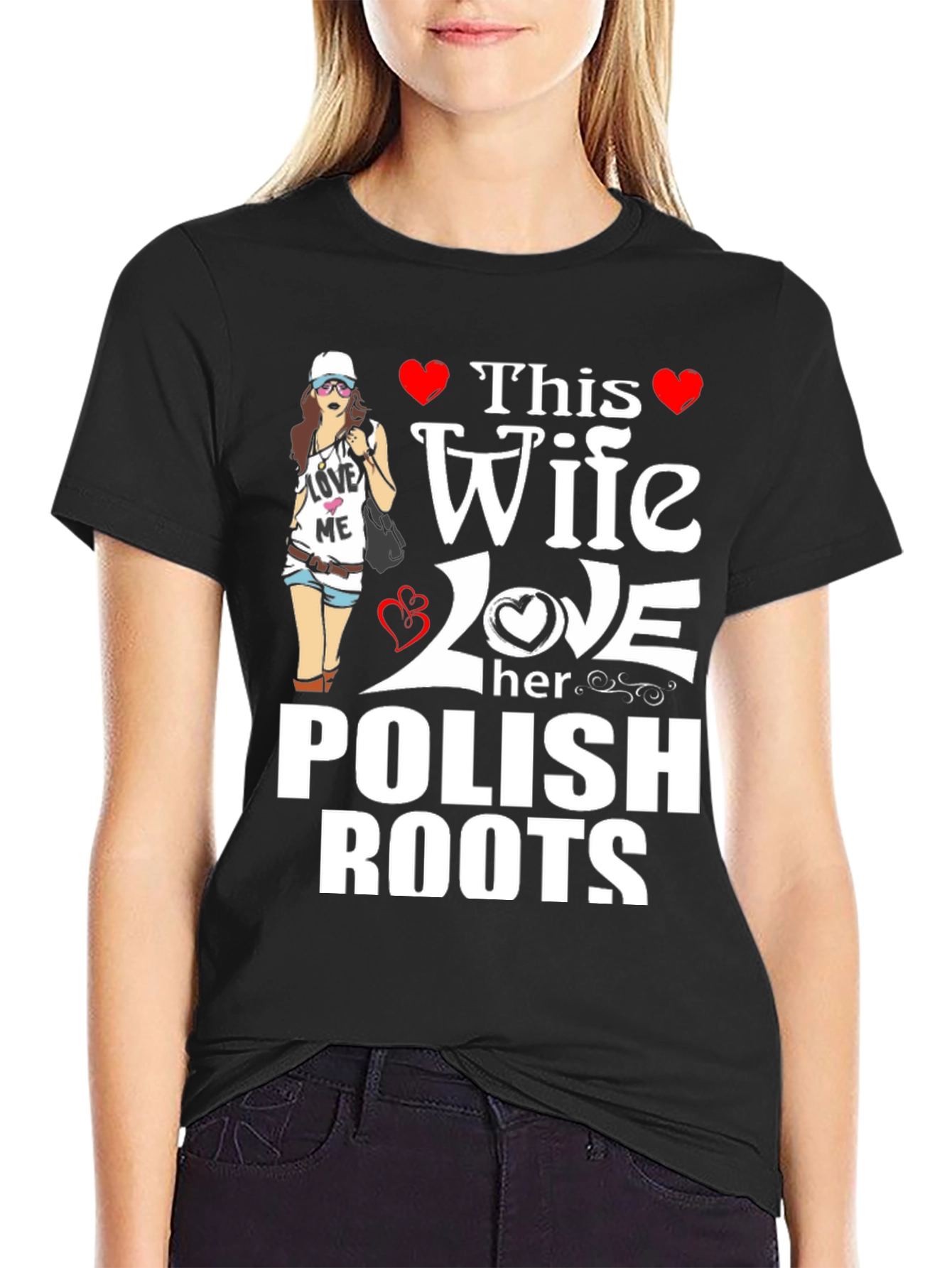 Polish Roots Wife Graphic T-Shirt