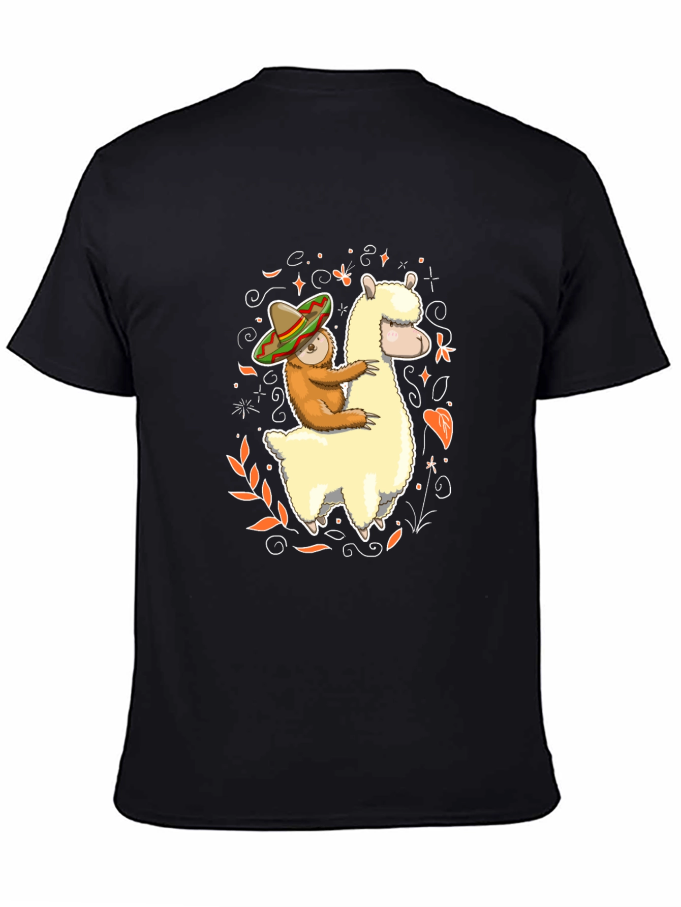 Sloth Riding Llama T-Shirt Funny Fiesta Animal Tee