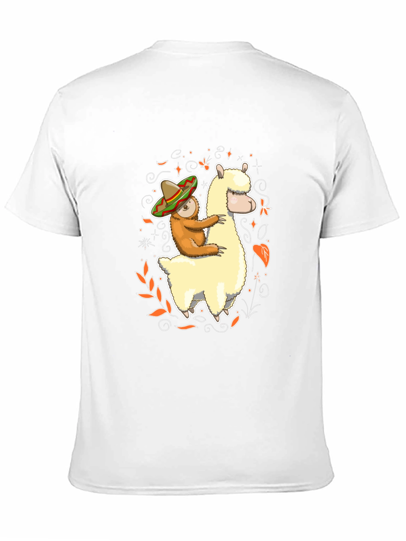 Sloth Riding Llama T-Shirt Funny Fiesta Animal Tee