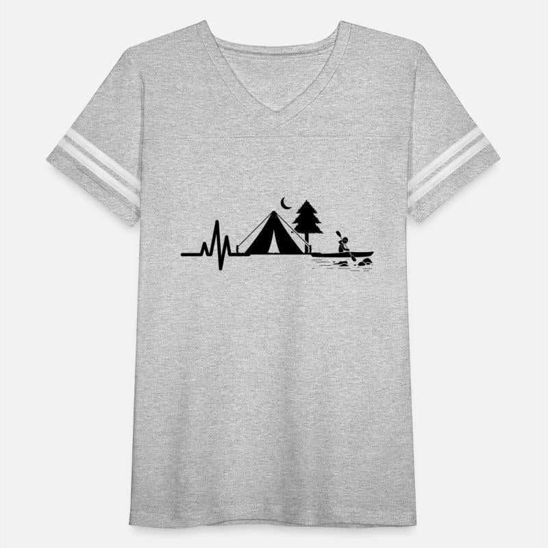 Camping Tent Kayak Heartbeat Lifeline T-Shirt