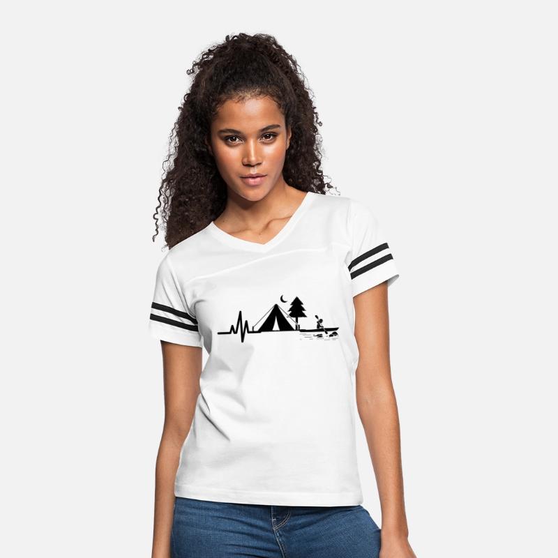 Camping Tent Kayak Heartbeat Lifeline T-Shirt