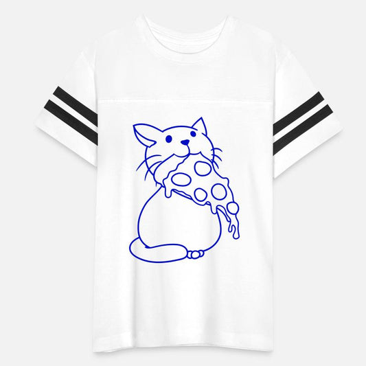 Cat Eats Yummy Salami Pizza Hunger Fast Food Mouth