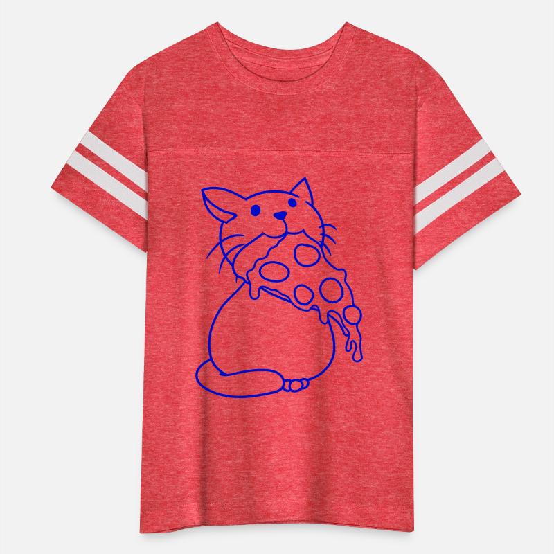 Cat Eats Yummy Salami Pizza Hunger Fast Food Mouth