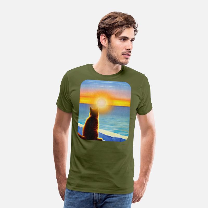 Cat watching sunset Classic T-Shirt