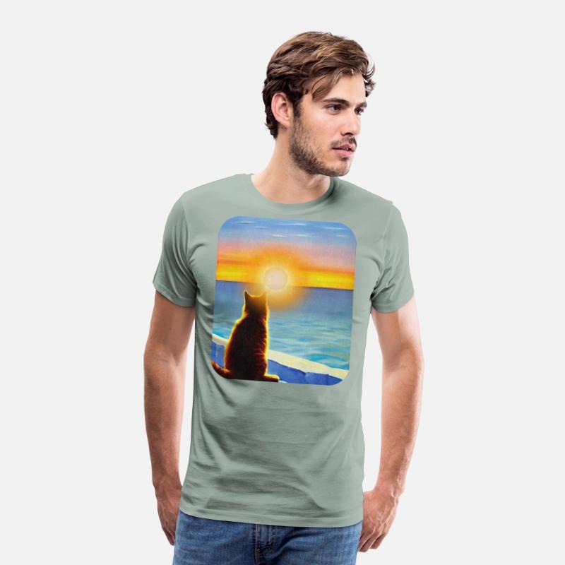 Cat watching sunset Classic T-Shirt