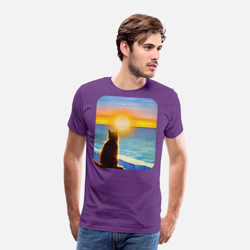 Cat watching sunset Classic T-Shirt