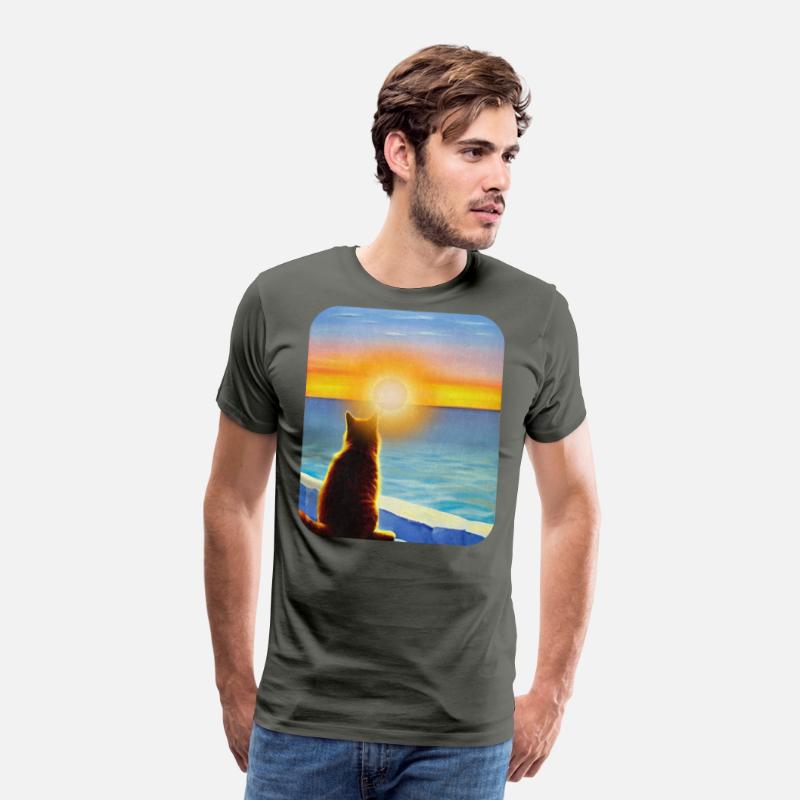 Cat watching sunset Classic T-Shirt