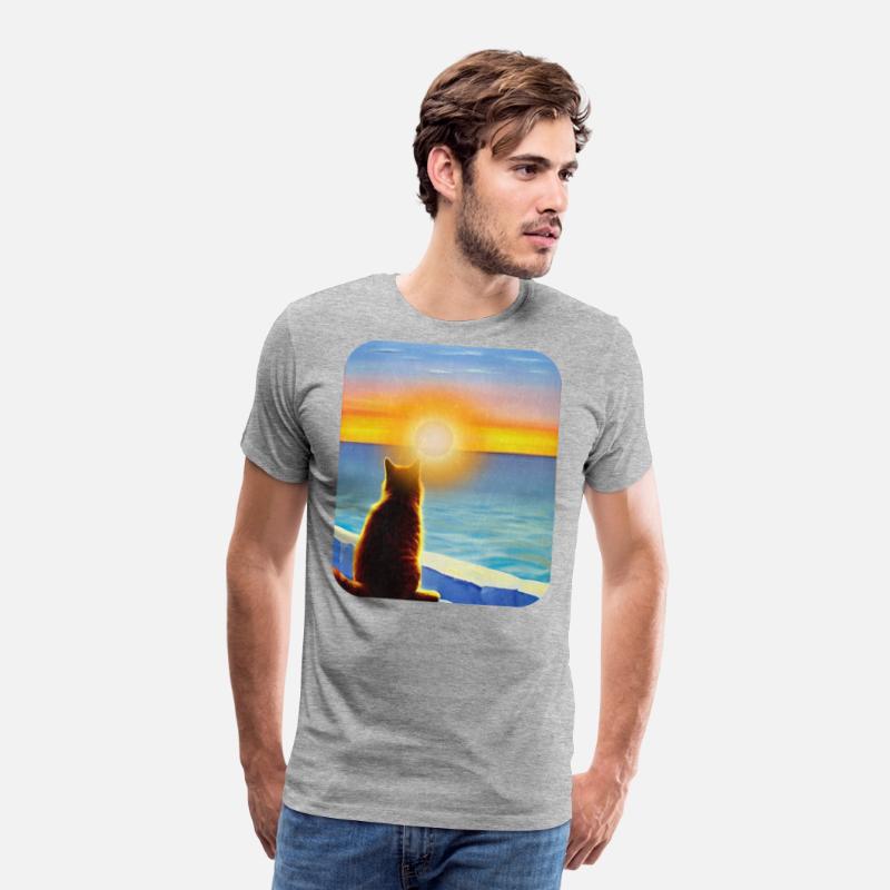 Cat watching sunset Classic T-Shirt
