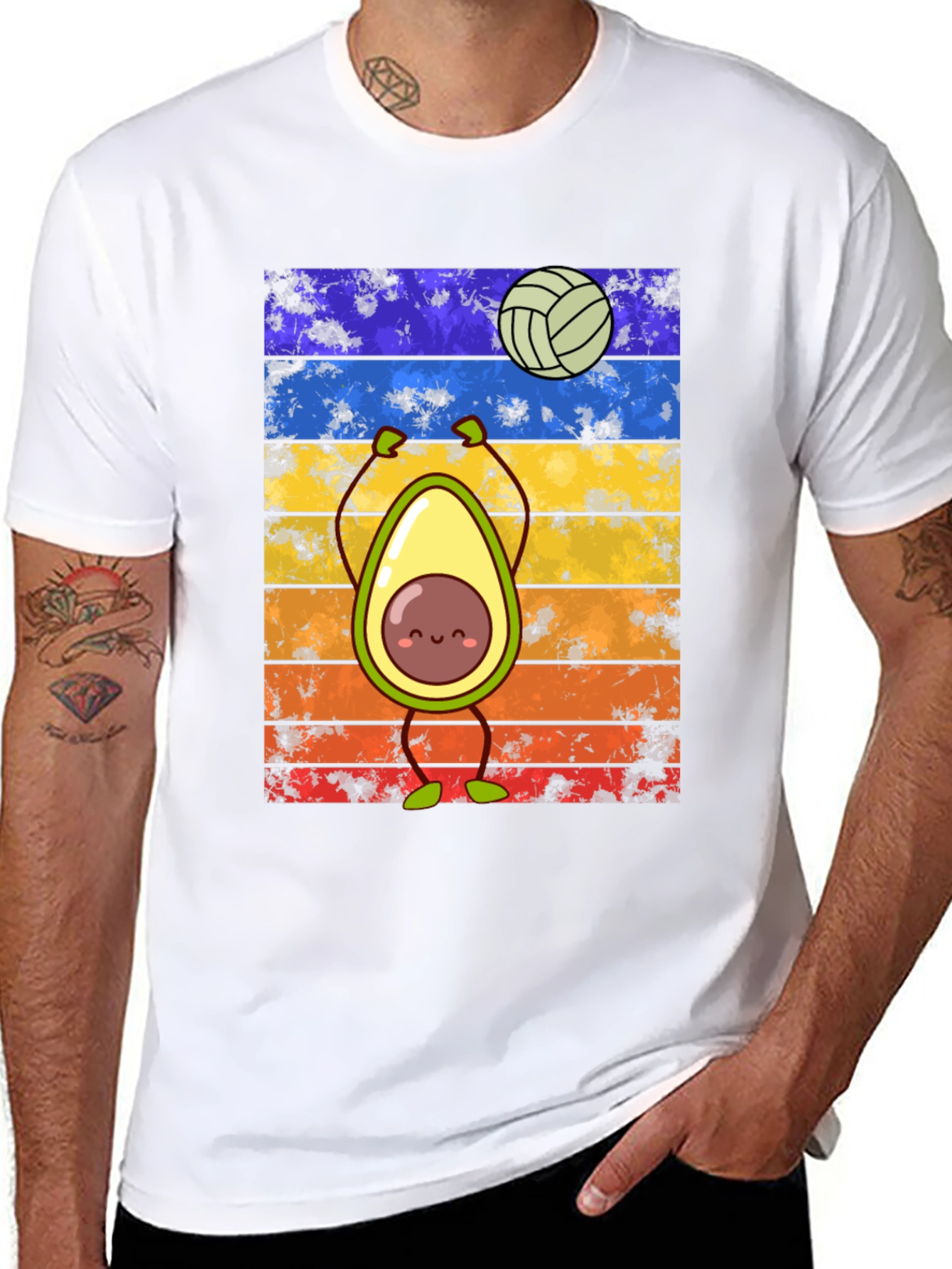 Avocado Volleyball Retro T-Shirt