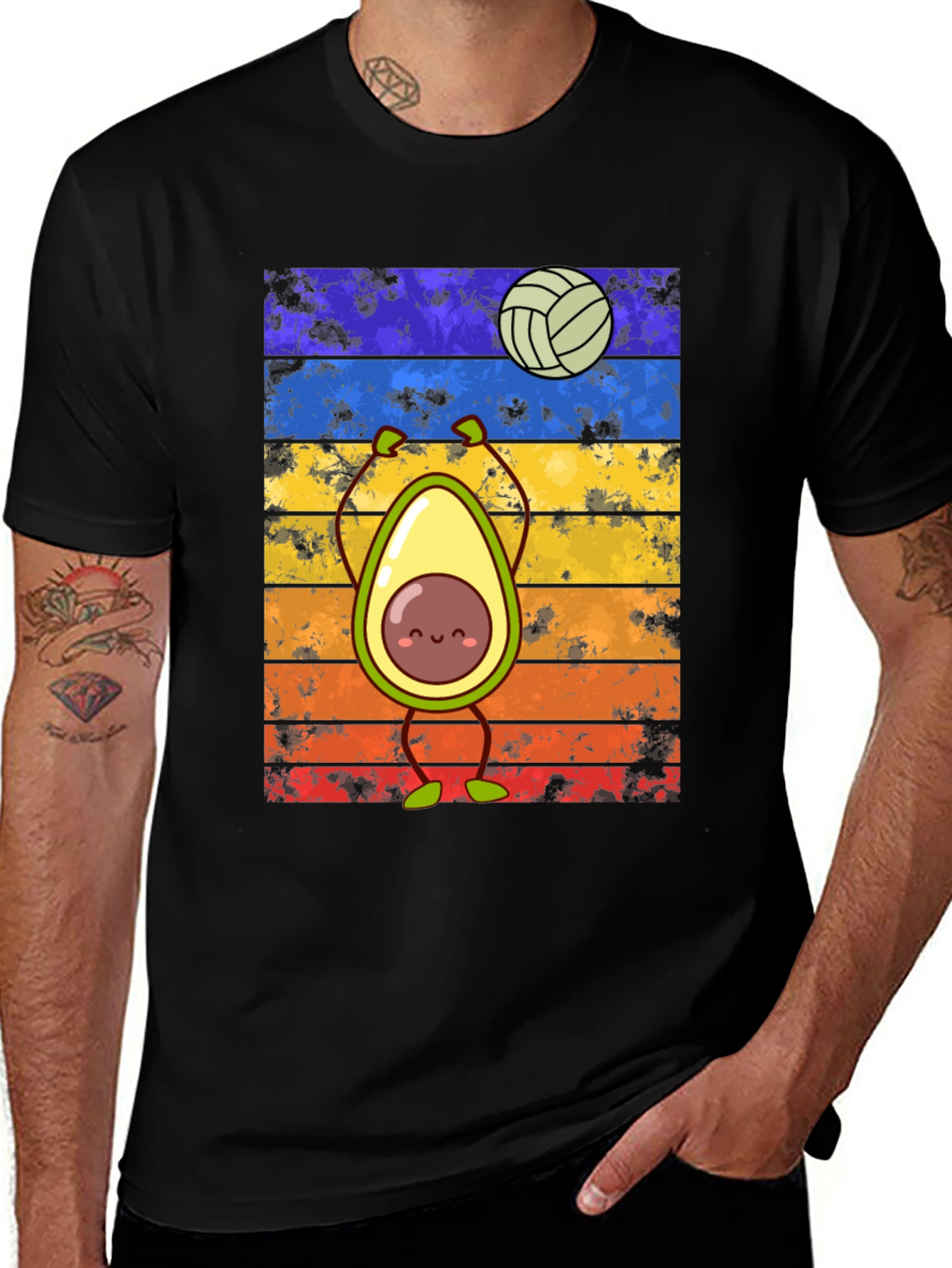 Avocado Volleyball Retro T-Shirt