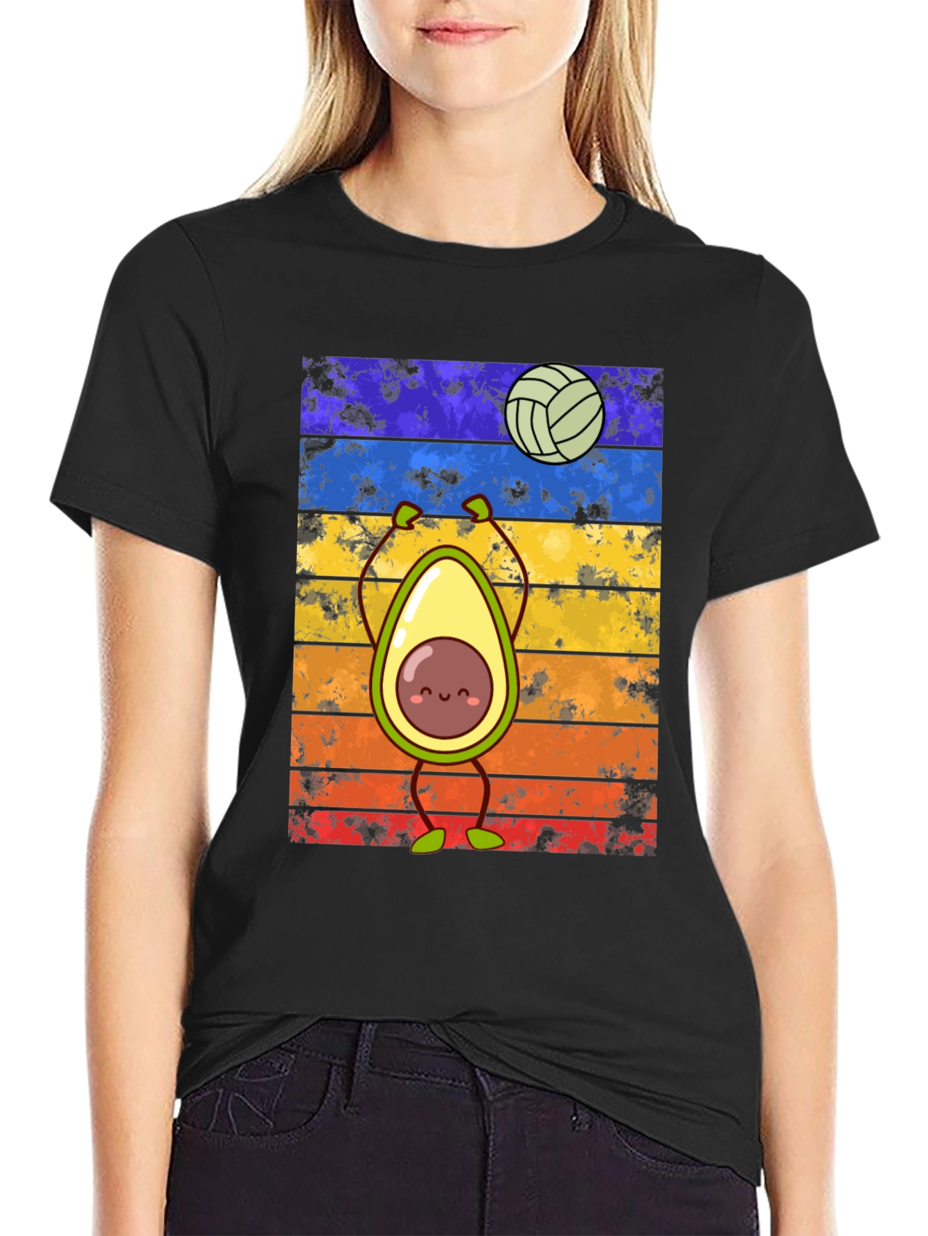 Avocado Volleyball Retro T-Shirt