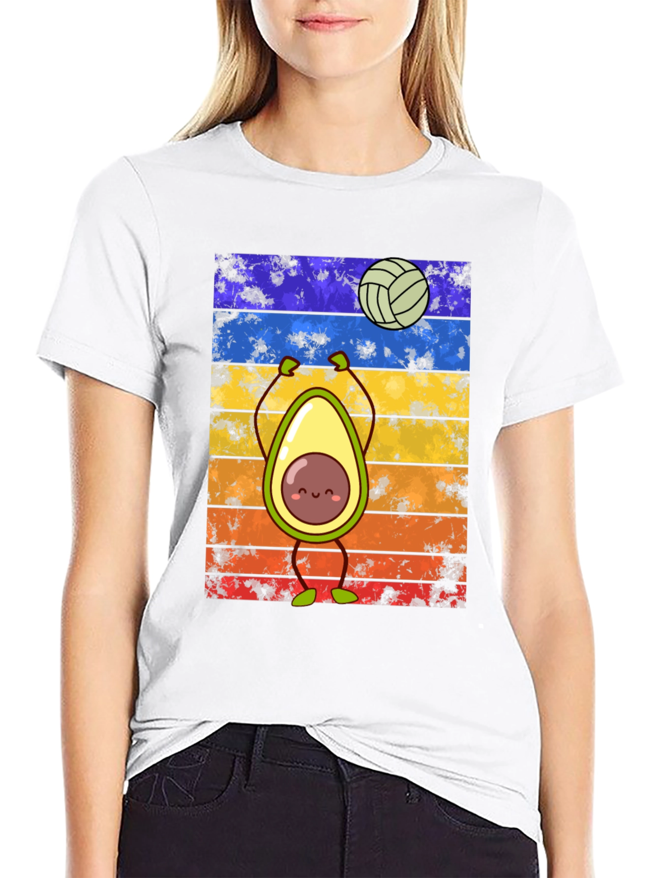 Avocado Volleyball Retro T-Shirt