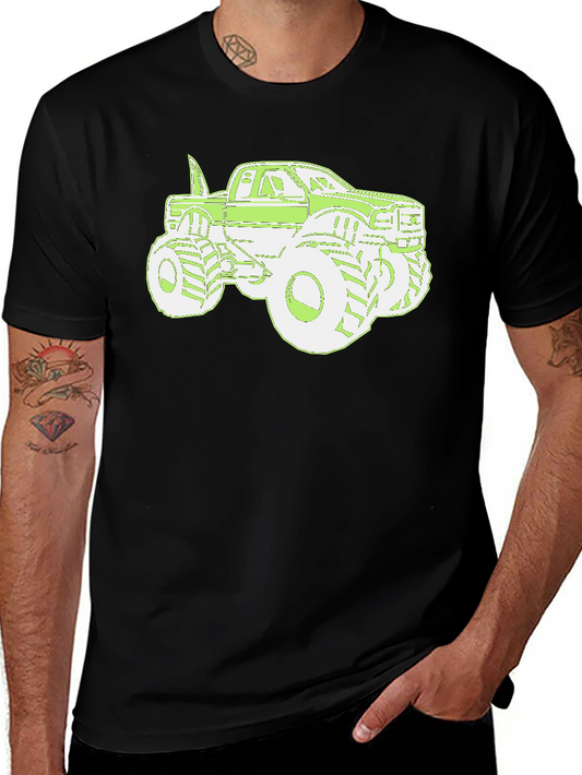 Monster Truck Graphic Tee - Cool Mens Black T-Shirt