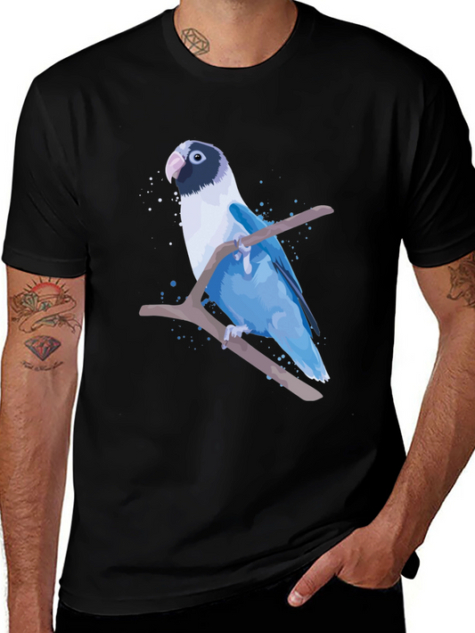 Blue Parrot Graphic Print T-Shirt