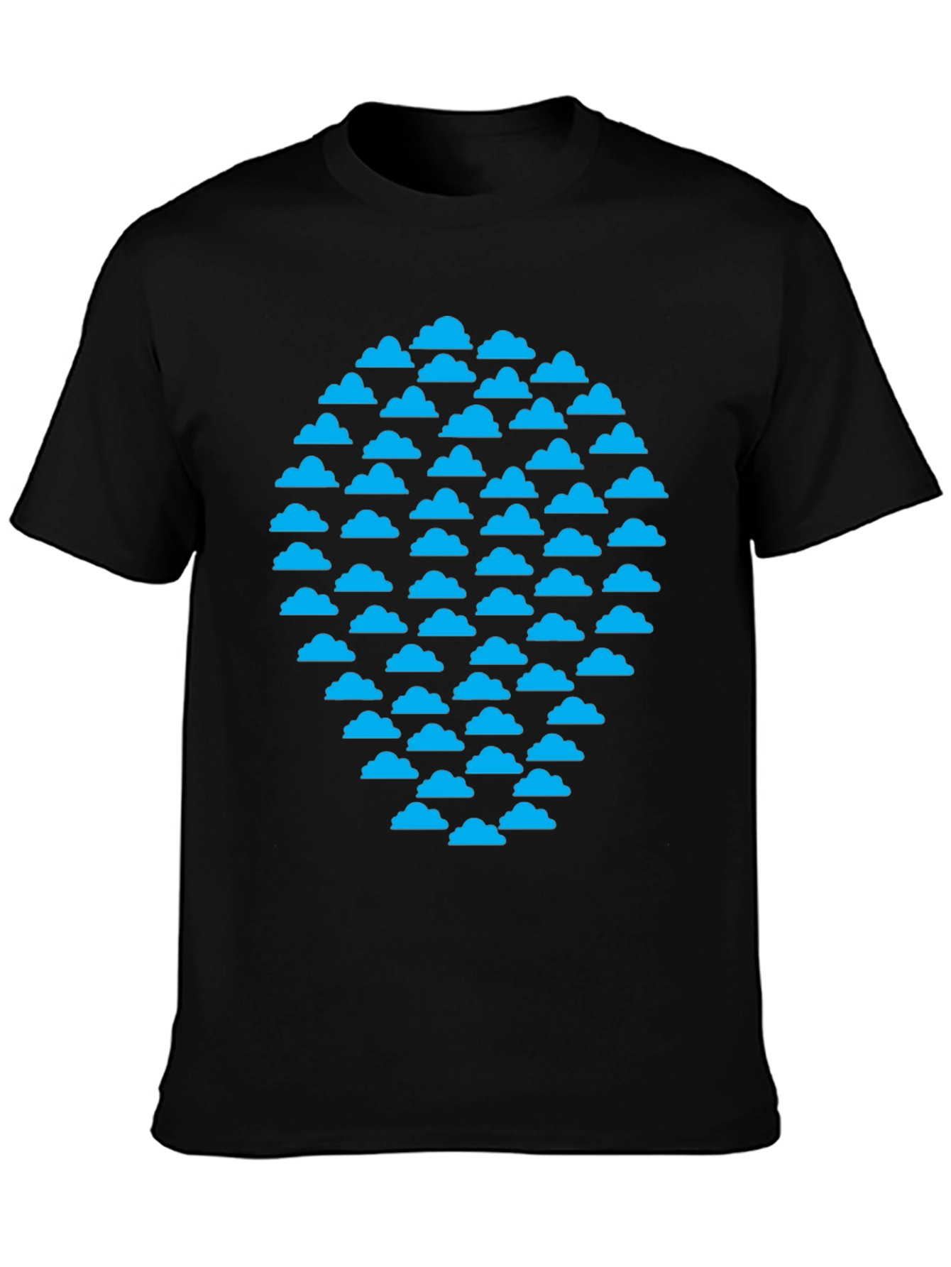 Cloud Pattern Black T-Shirt
