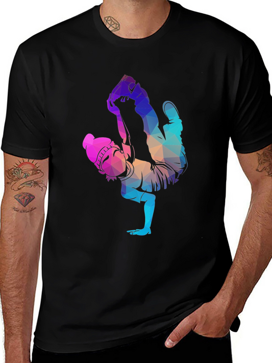 Geometric Dancer Graphic Tee - Unisex Black T-Shirt