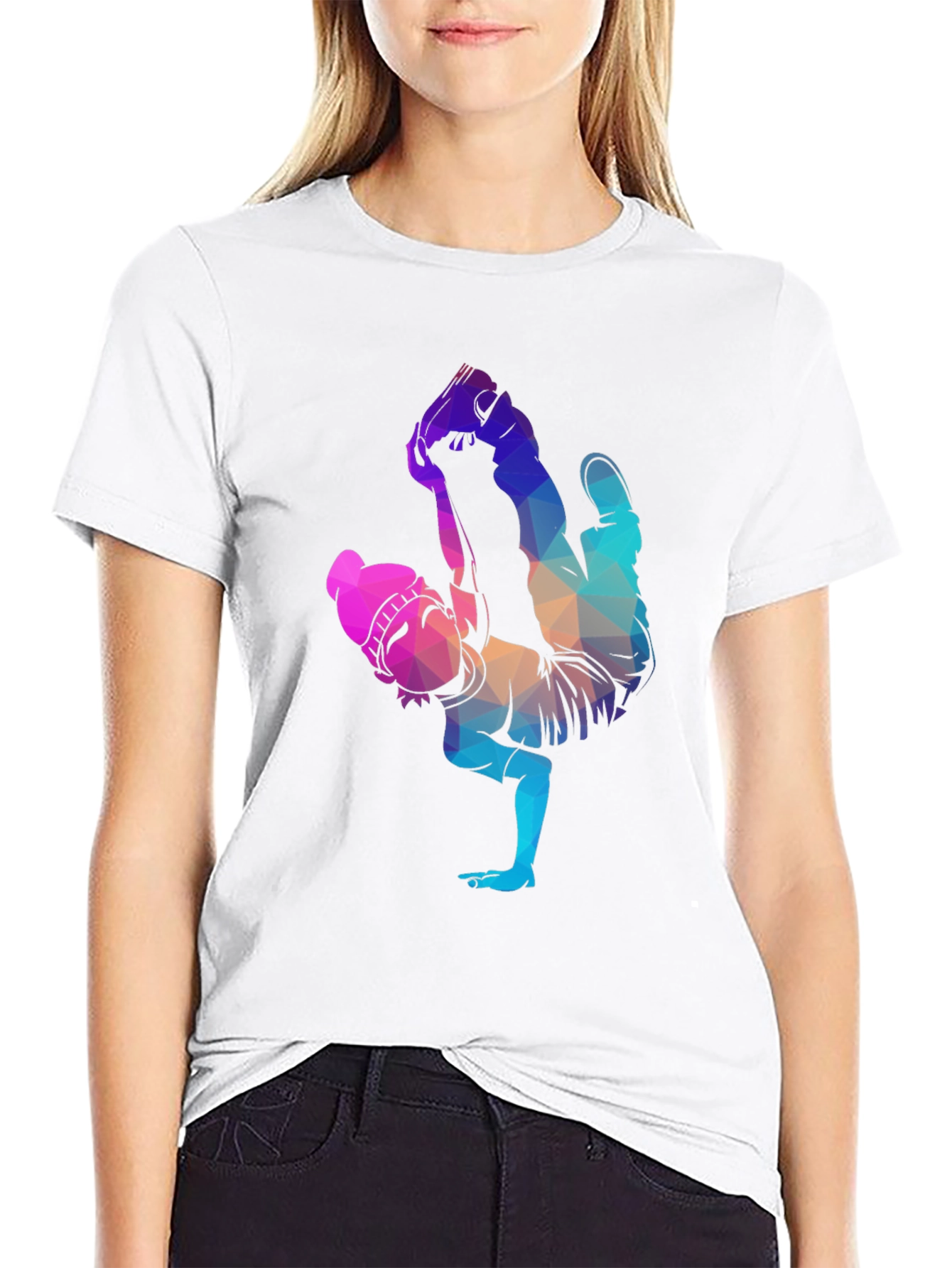Geometric Dancer Graphic Tee - Unisex Black T-Shirt