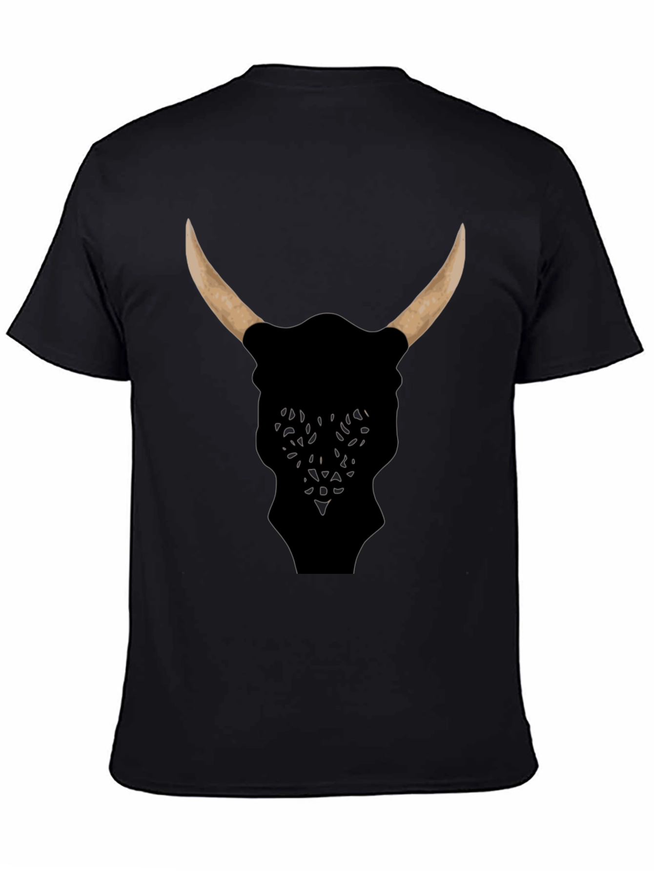 Bull Head Graphic Tee - Black Cotton