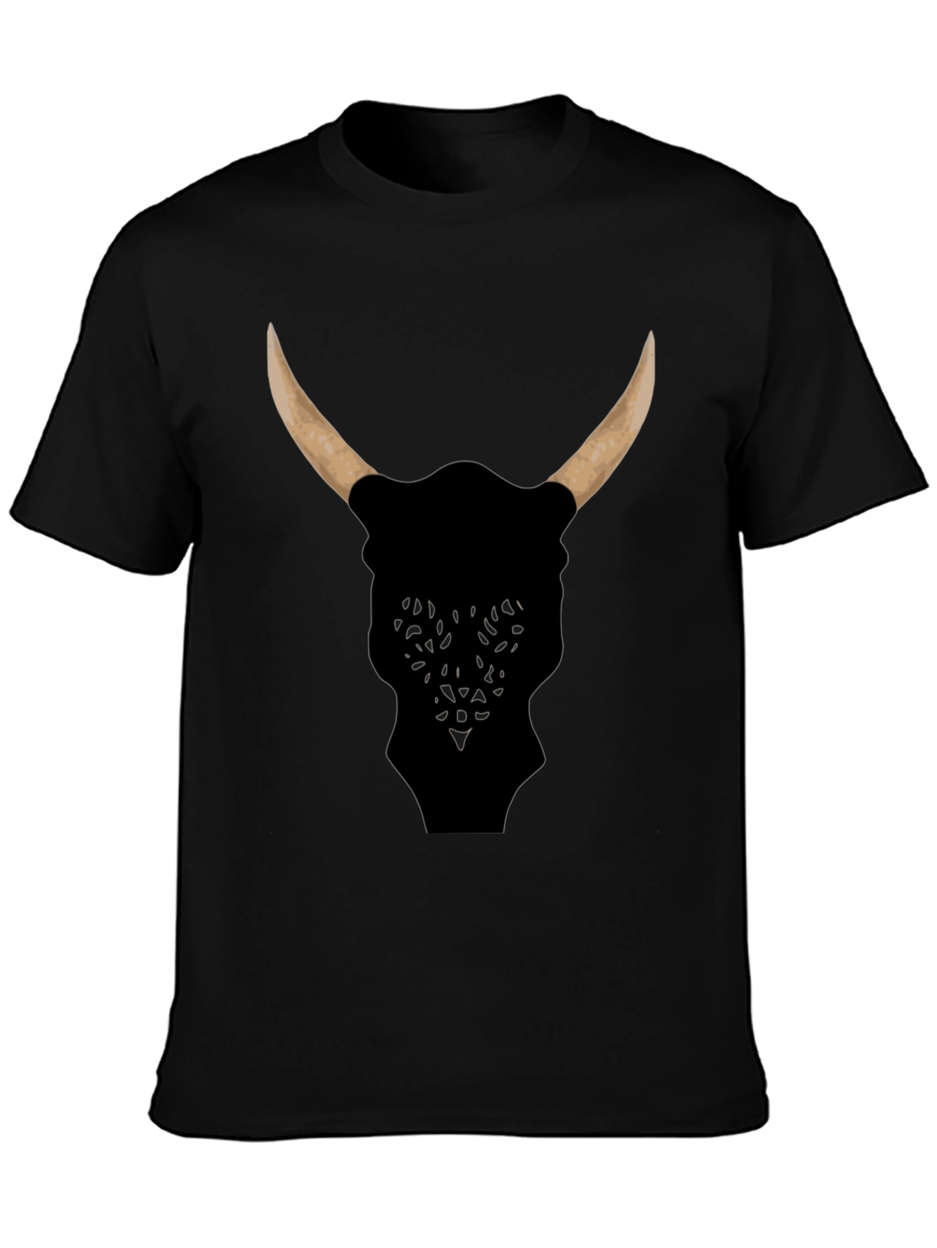 Bull Head Graphic Tee - Black Cotton