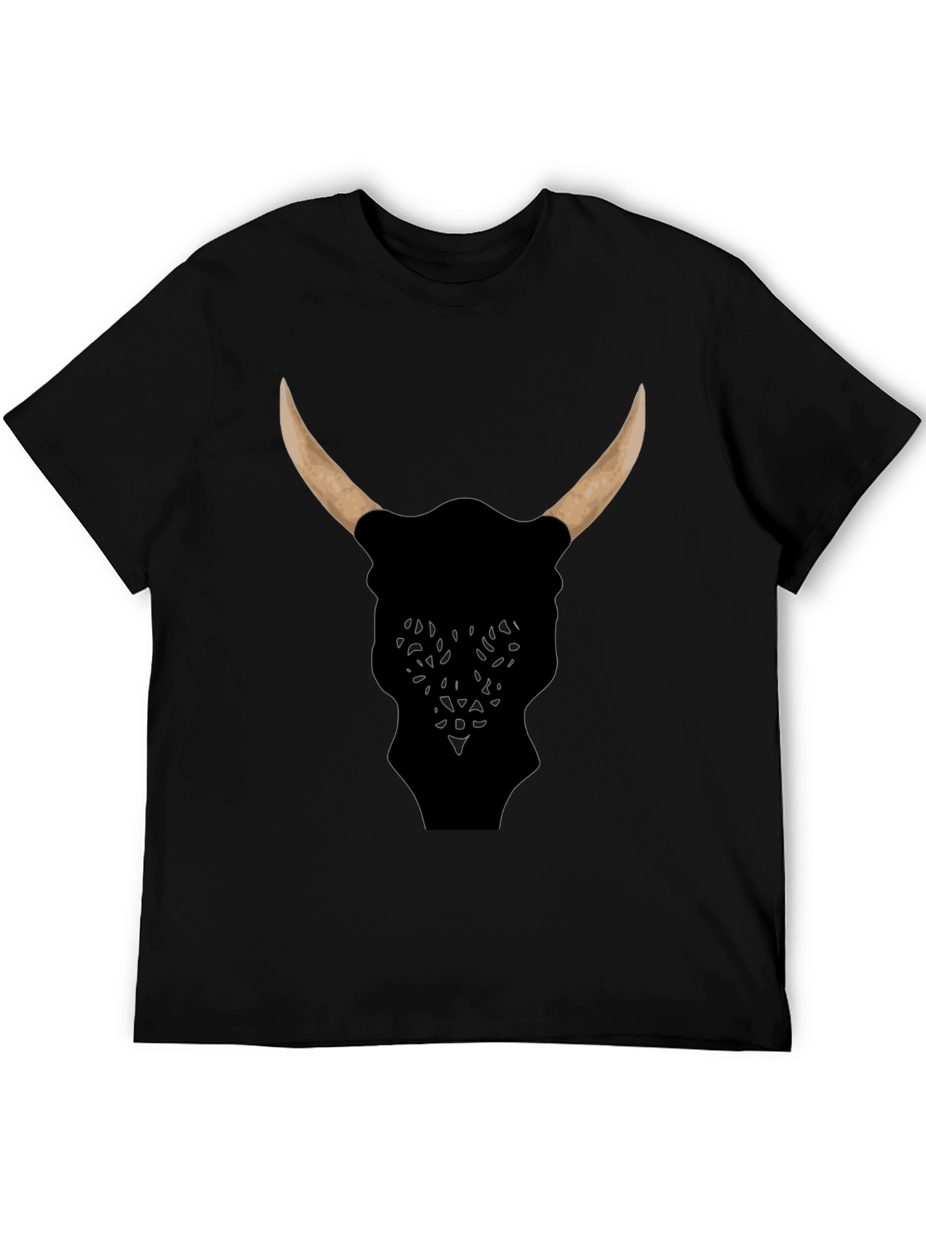 Bull Head Graphic Tee - Black Cotton