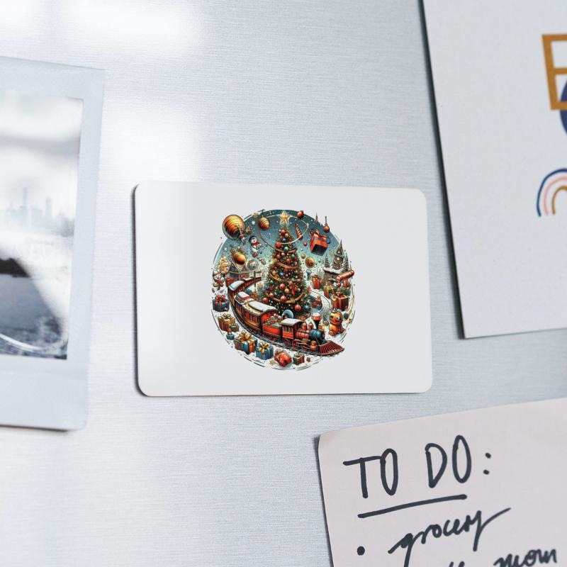 Christmas Toy Train Circling the Tree