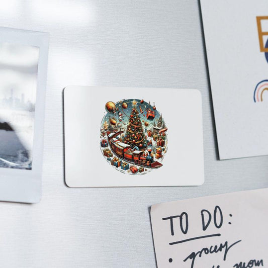 Christmas Toy Train Circling the Tree