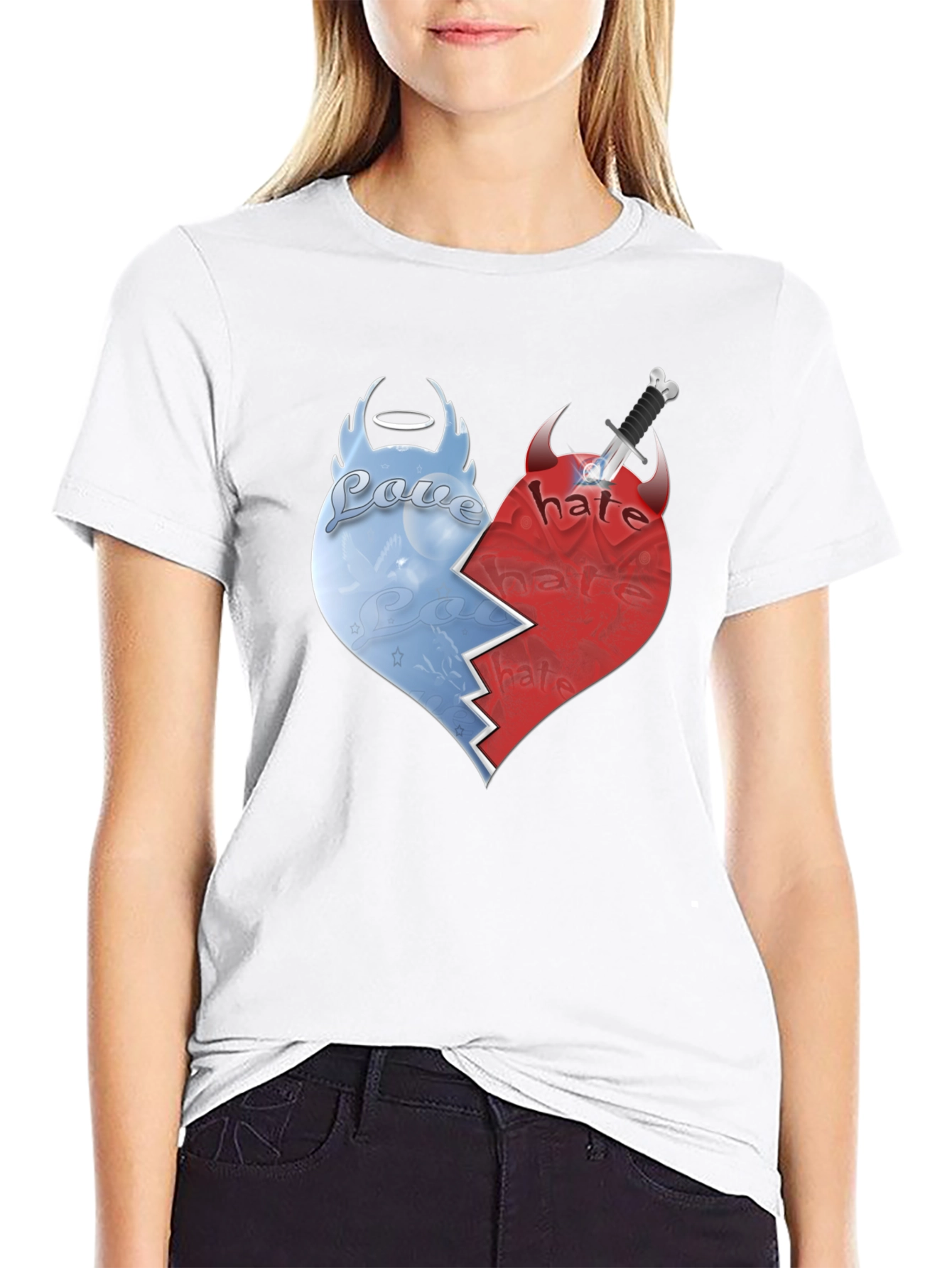 Love vs Hate Graphic T-Shirt