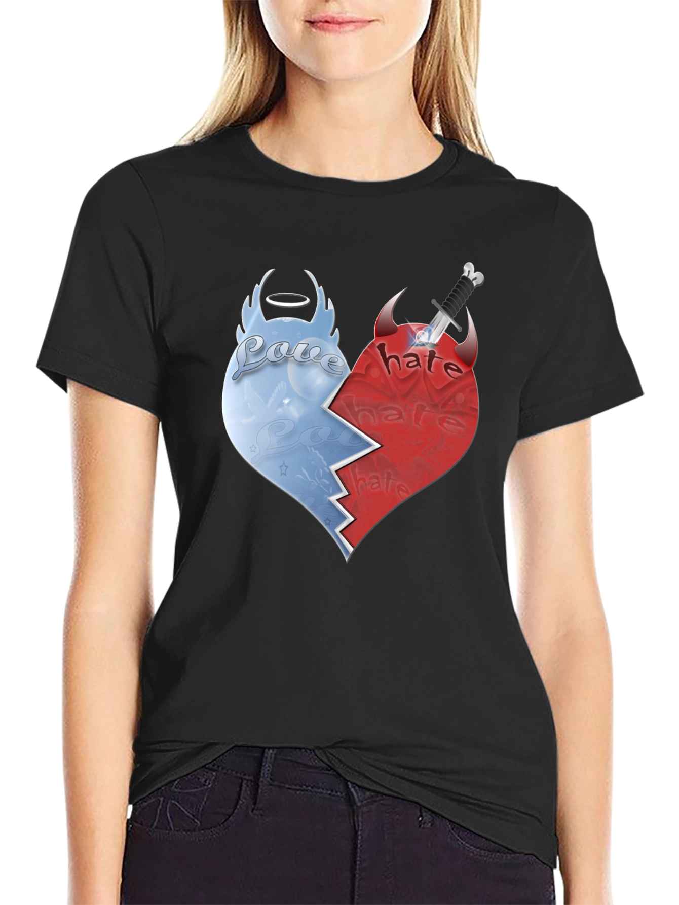 Love vs Hate Graphic T-Shirt
