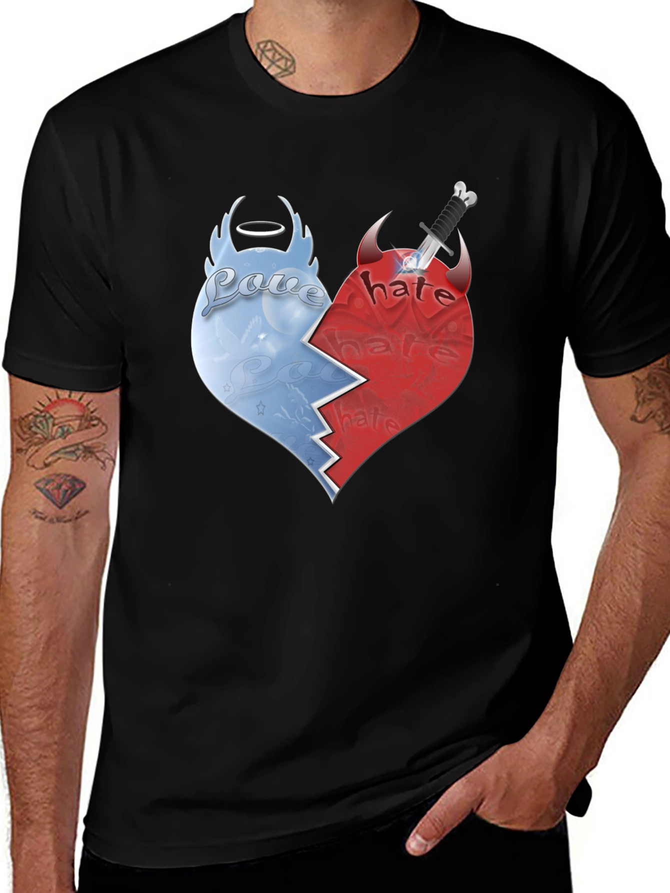 Love vs Hate Graphic T-Shirt