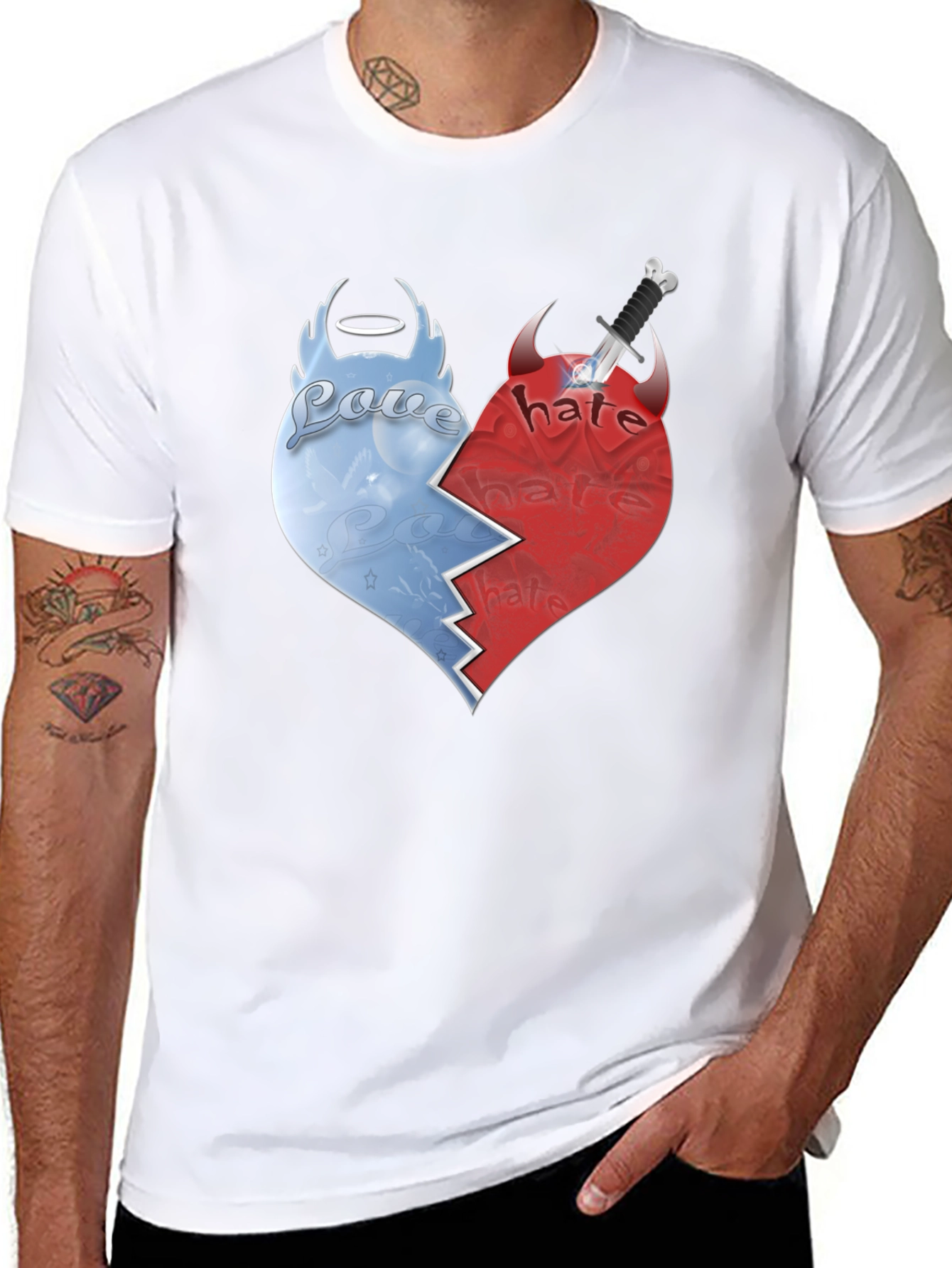 Love vs Hate Graphic T-Shirt
