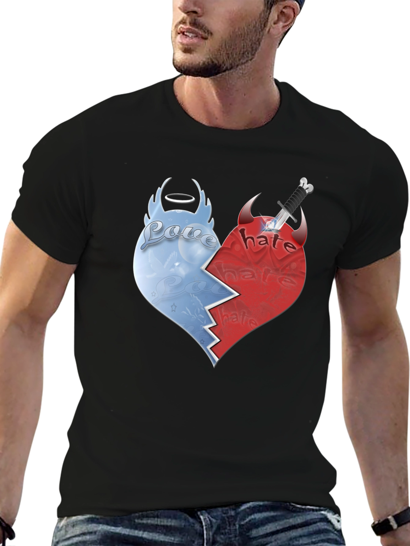 Love vs Hate Graphic T-Shirt
