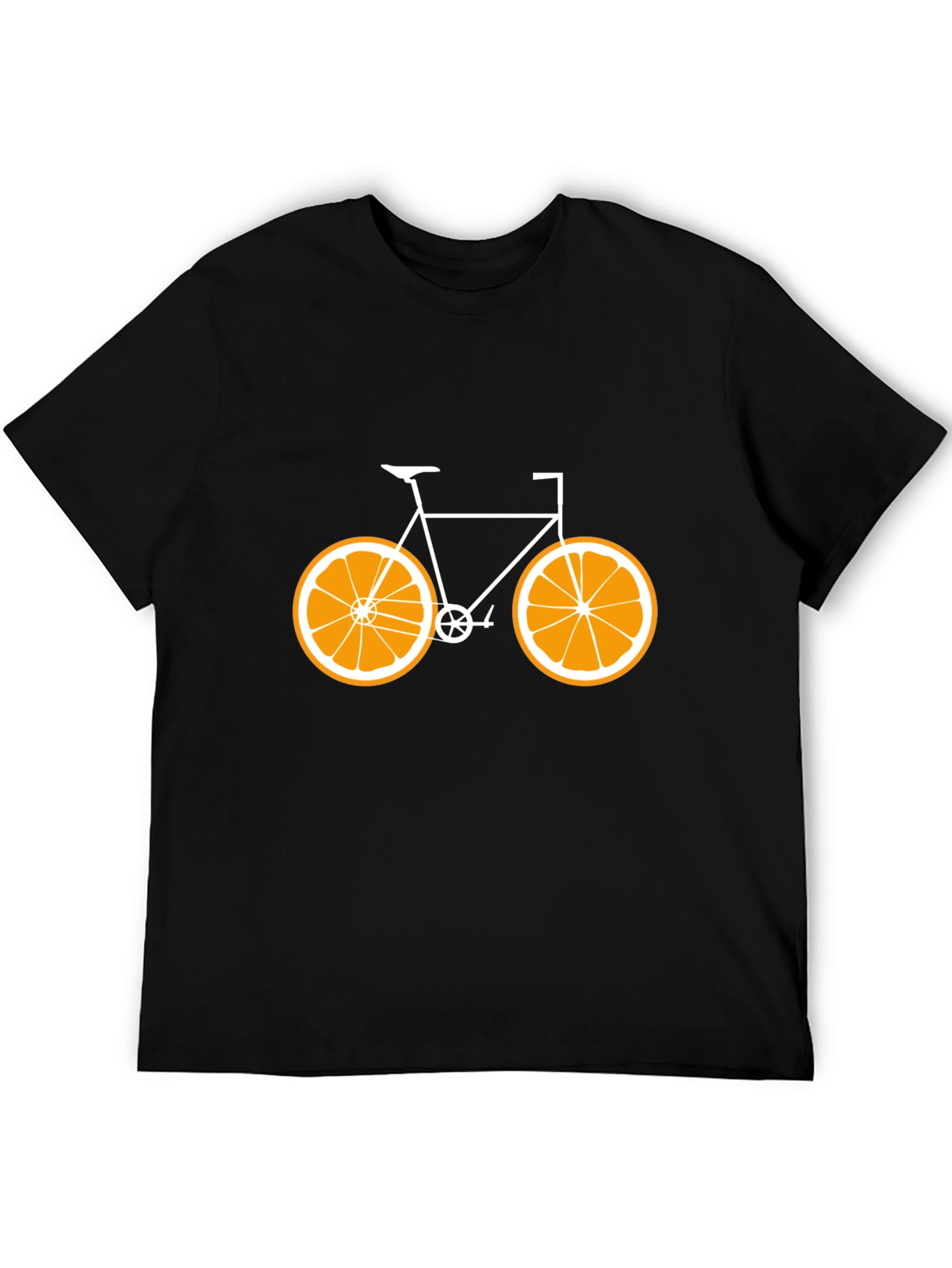Orange Slice Bicycle Black T-Shirt