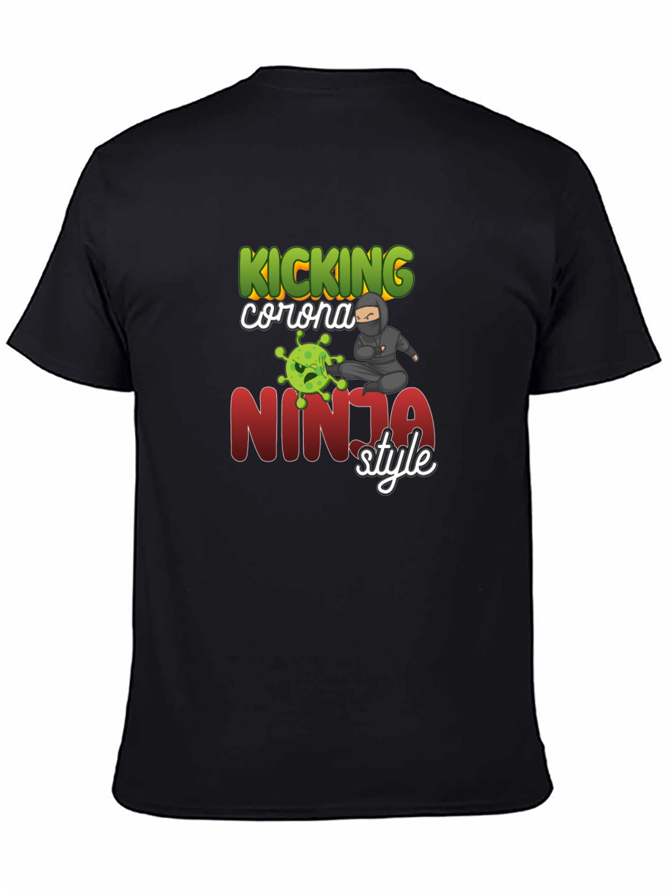 Kicking Corona Ninja Style T-Shirt