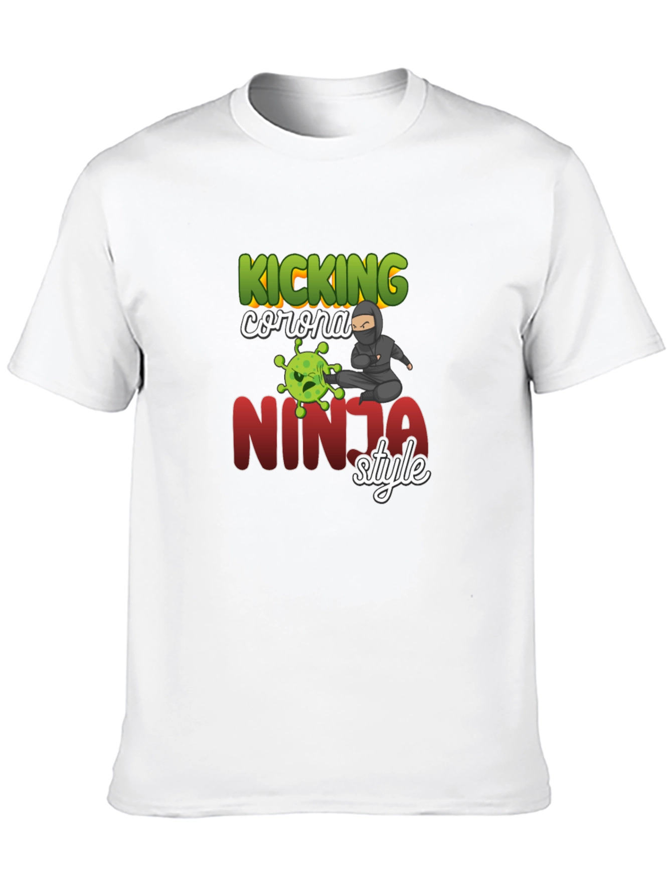 Kicking Corona Ninja Style T-Shirt