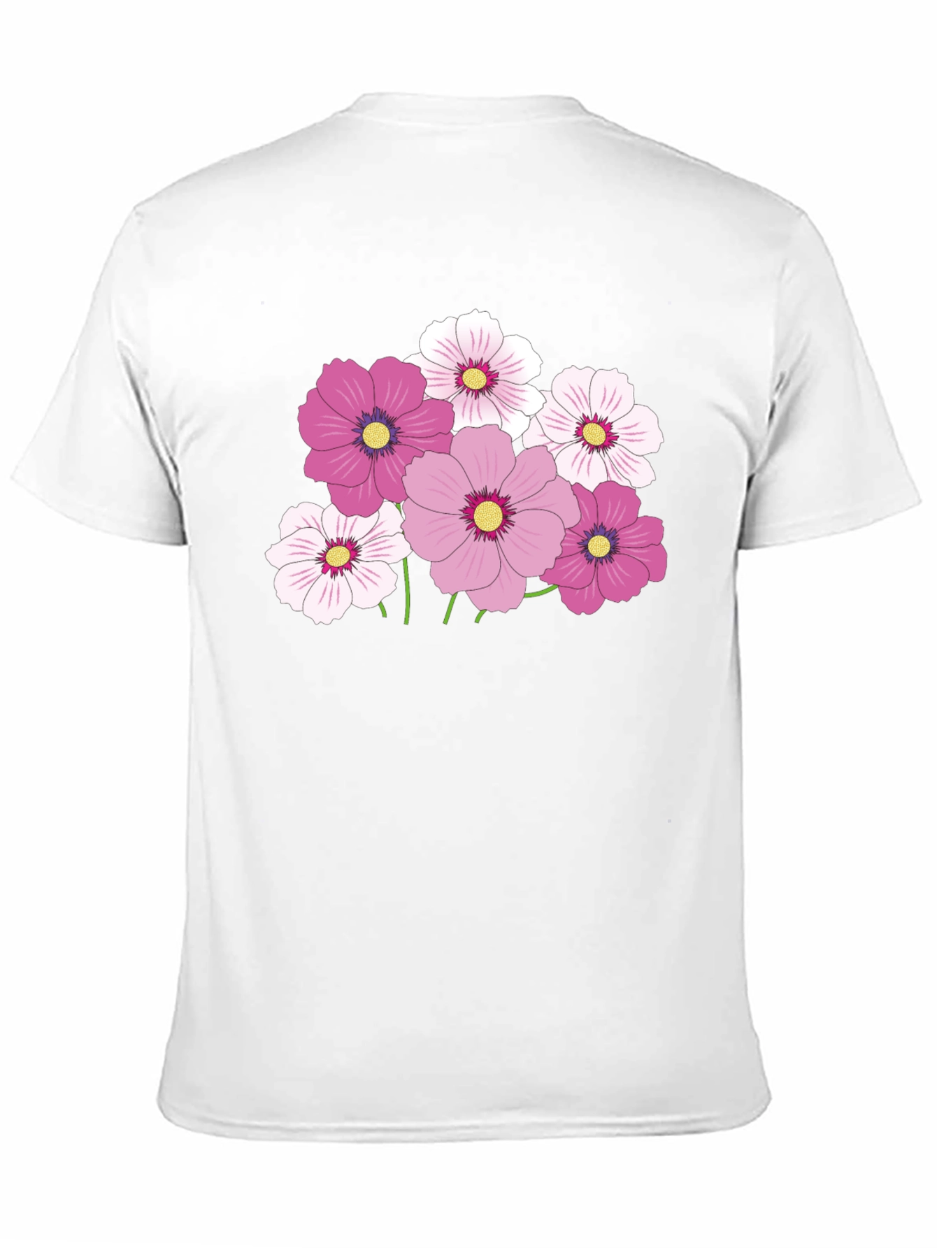 Floral Cosmos Graphic Black T-Shirt