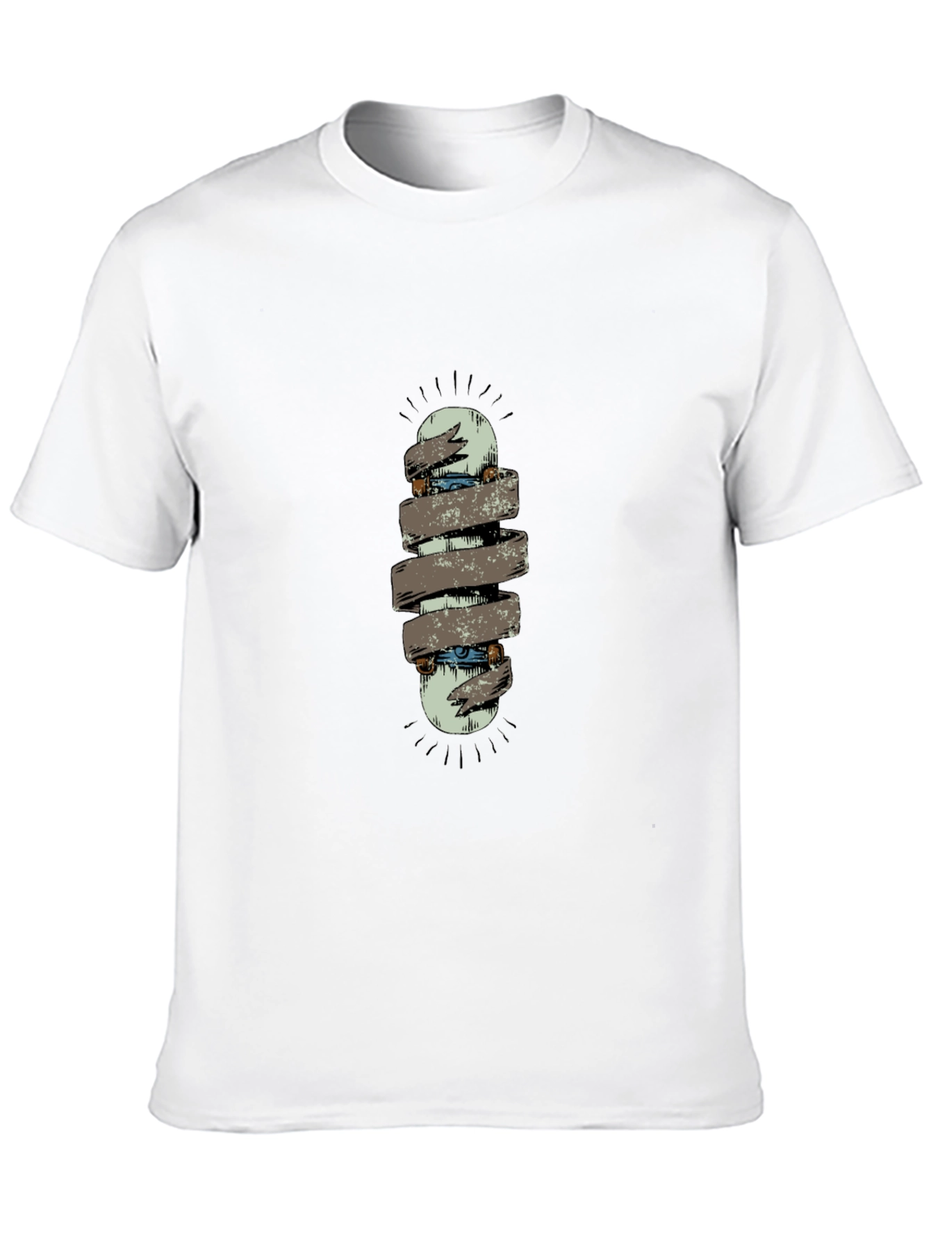 Skateboard Graphic Tee - Black Cotton Casual Shirt