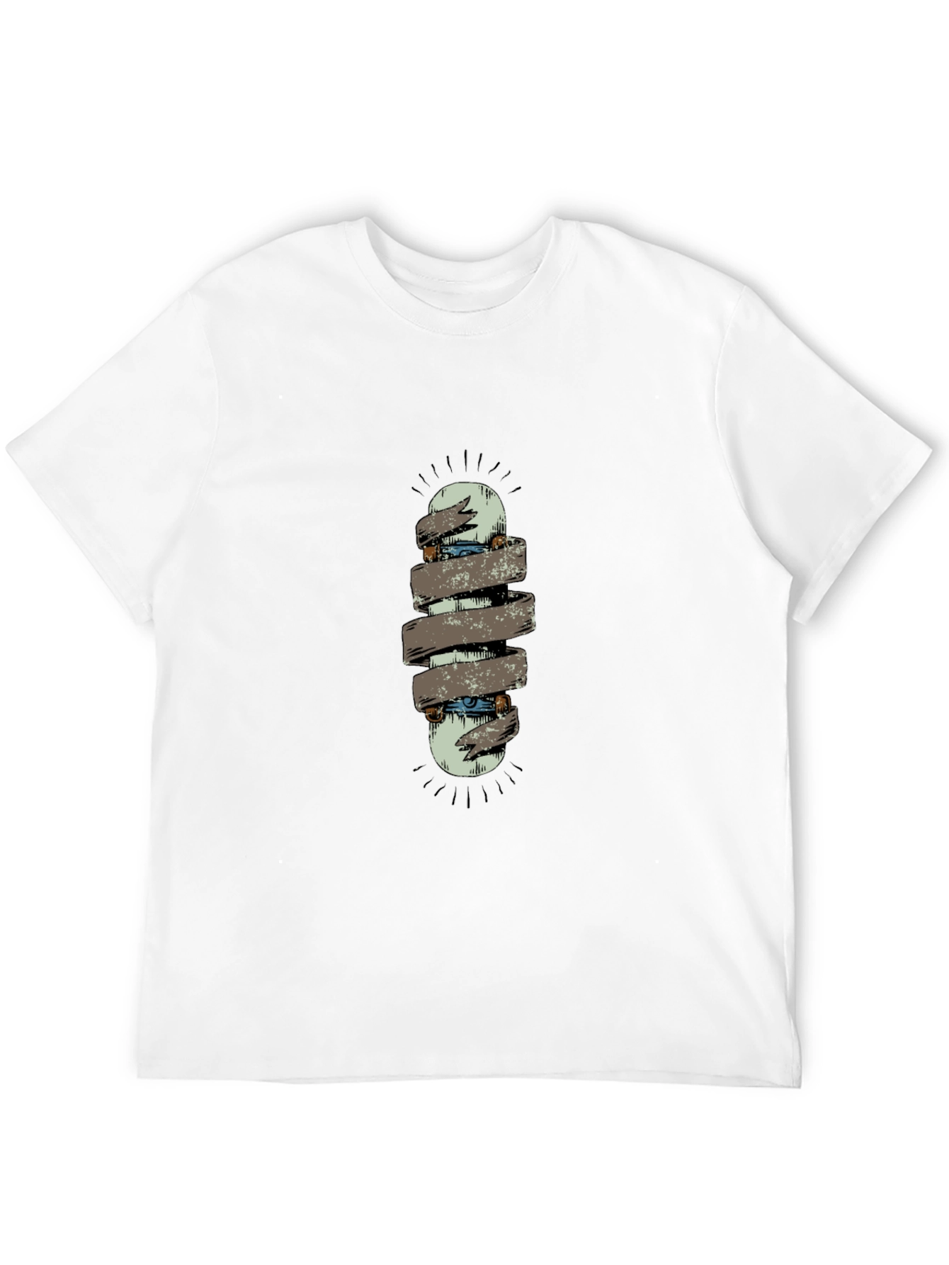 Skateboard Graphic Tee - Black Cotton Casual Shirt