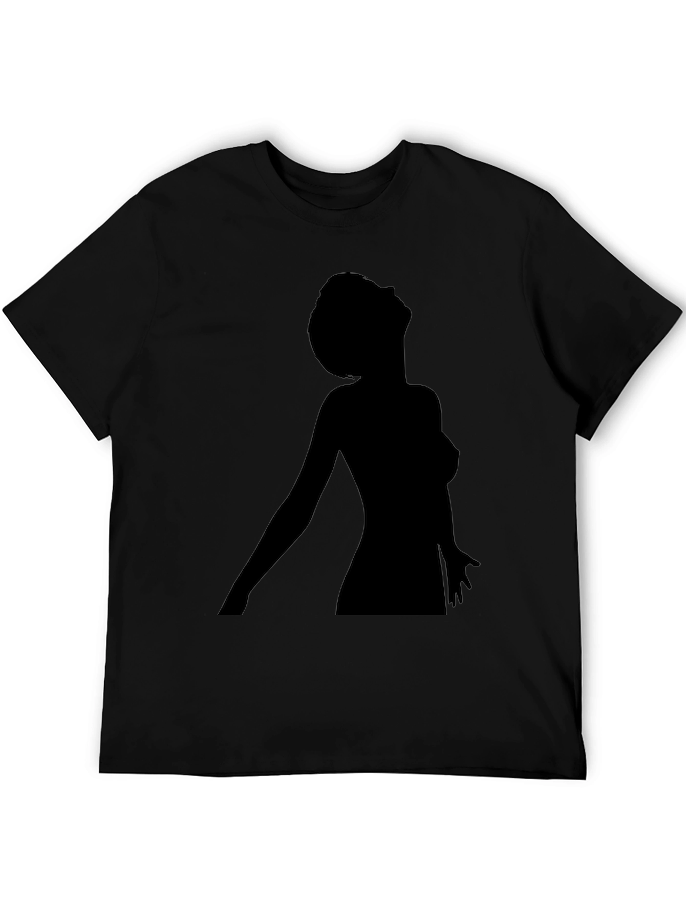 Silhouette Graphic Tee - Black Cotton Blend Shirt