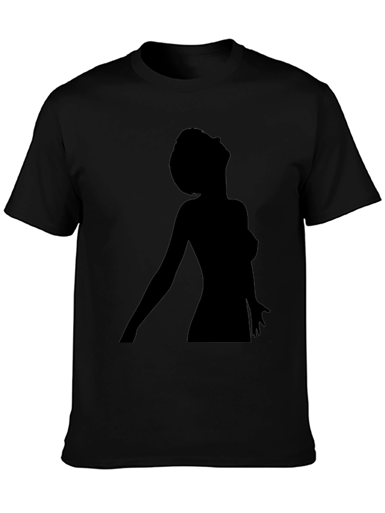 Silhouette Graphic Tee - Black Cotton Blend Shirt