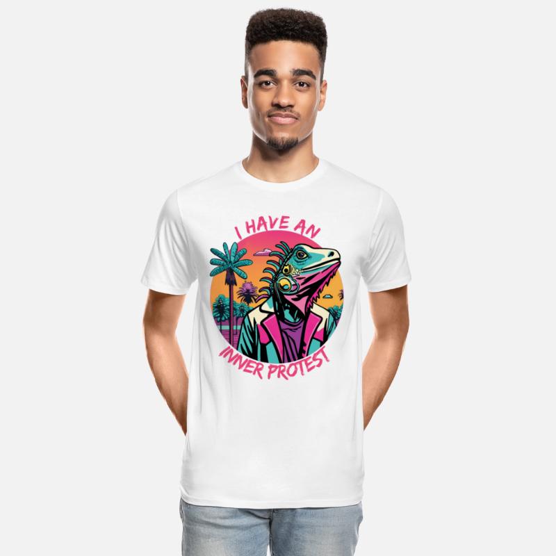 Colorful lizard on the beach with palm trees