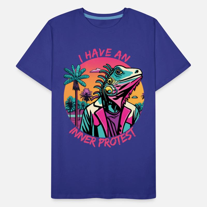Colorful lizard on the beach with palm trees