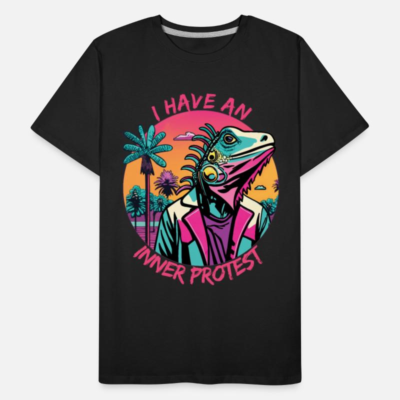 Colorful lizard on the beach with palm trees