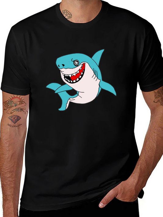 Funny Shark Graphic Black T-Shirt